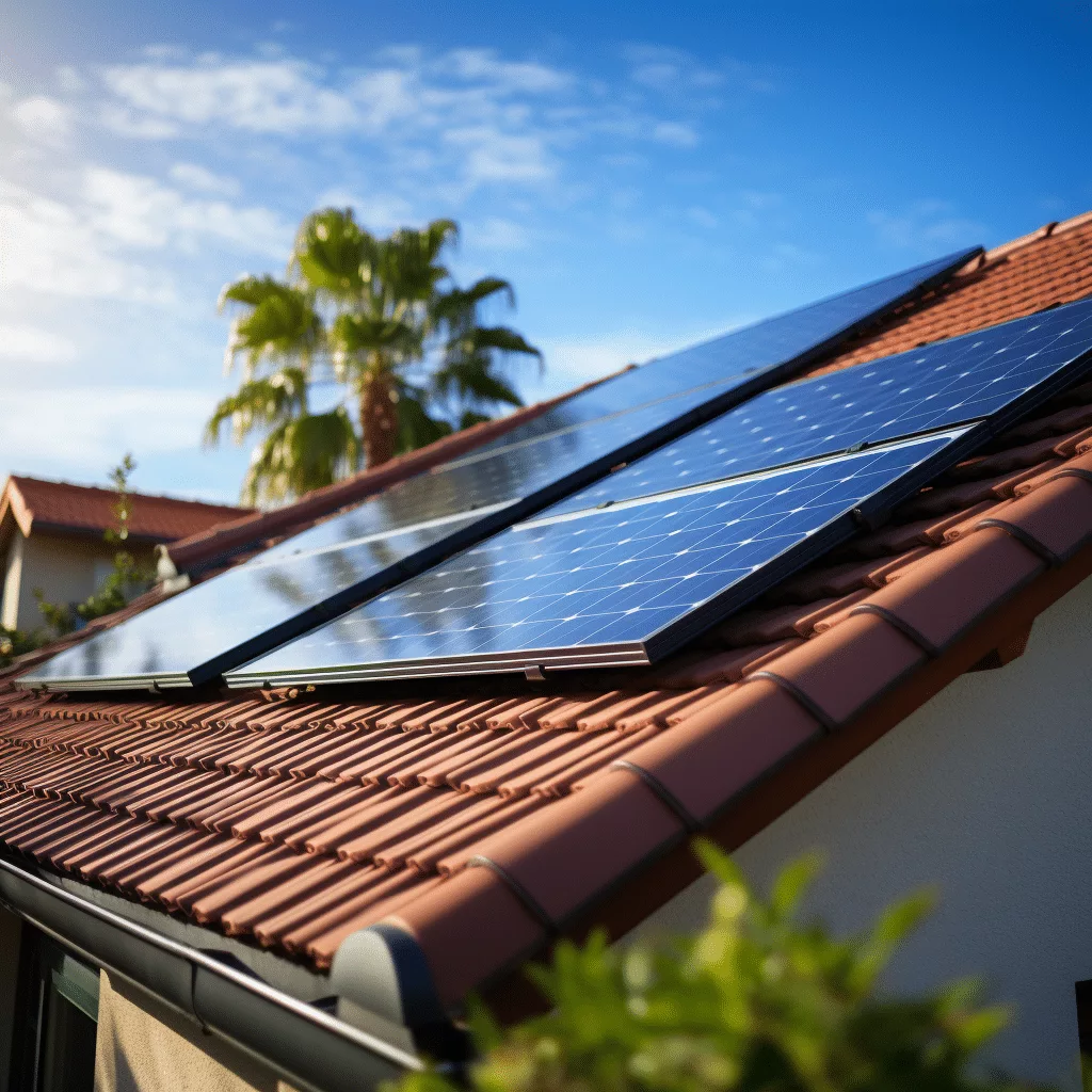 Solar Panel Cleaning in Los Angeles service page image of a roof with solar panels
