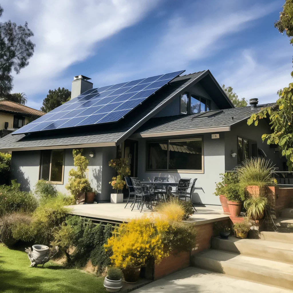 Solar Panel Cleaning in Los Angeles Service Page Image of wide view of a house with solar panels
