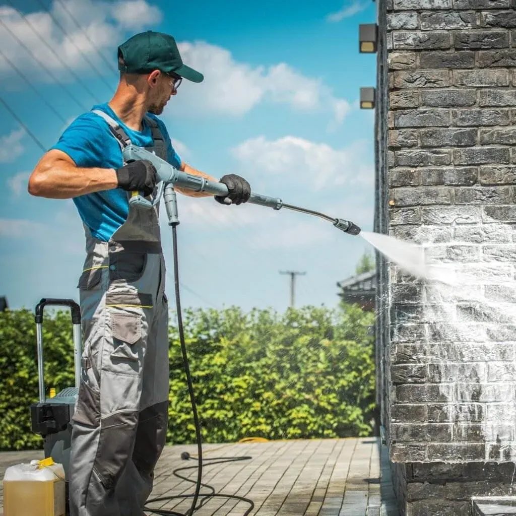 Residential Pressure Washing Services in los angeles image of a Brick Wall Pressure Washing